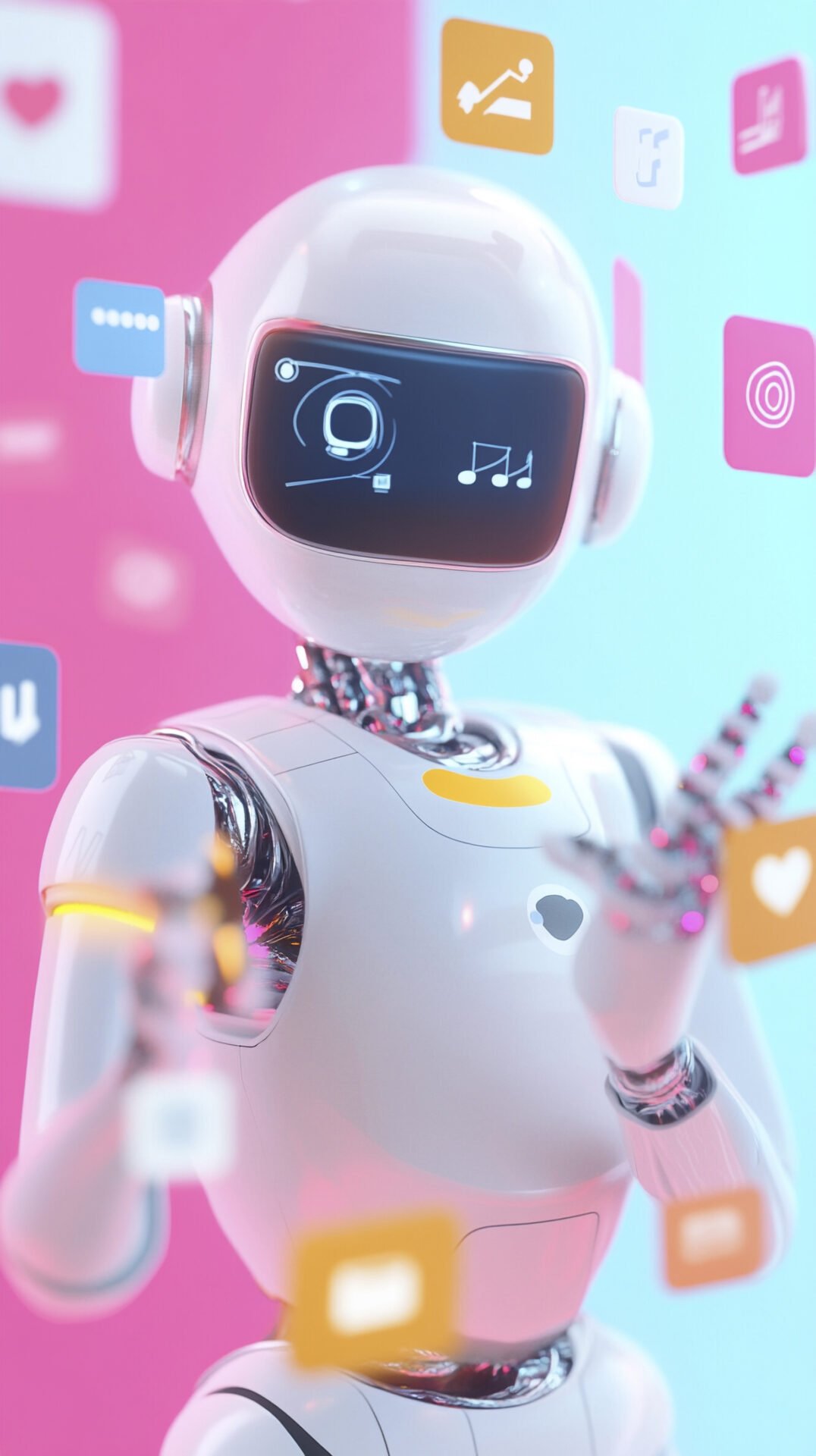 Desarrollo de Automatizaciones Inteligentes para Empresas en Argentina 12 un robot de ia con multiples burbujas de habla