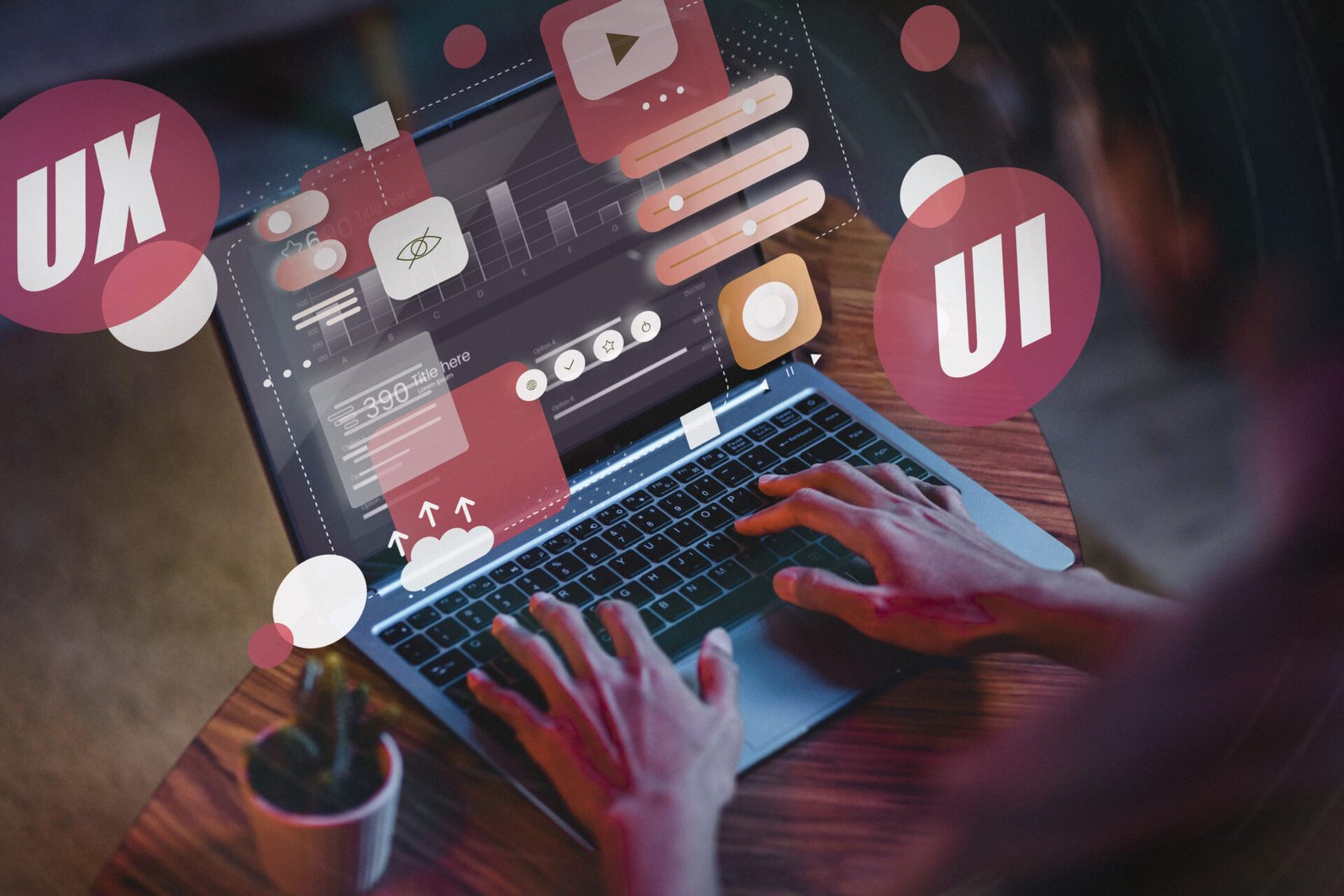 representaciones de ui y ux con laptop