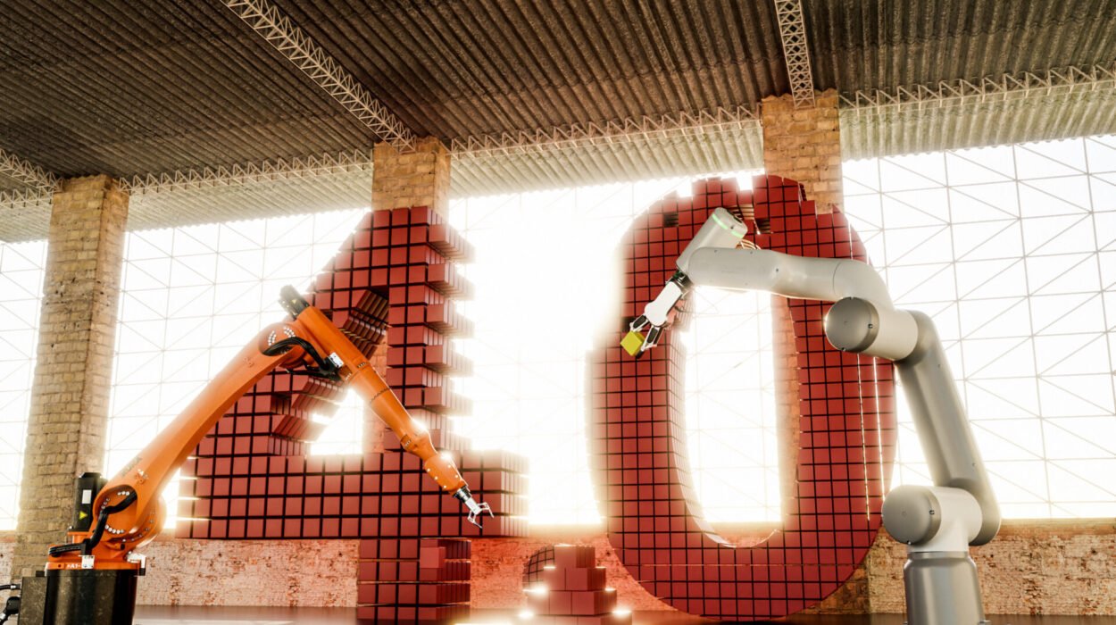 3d rendering industry 40 concept