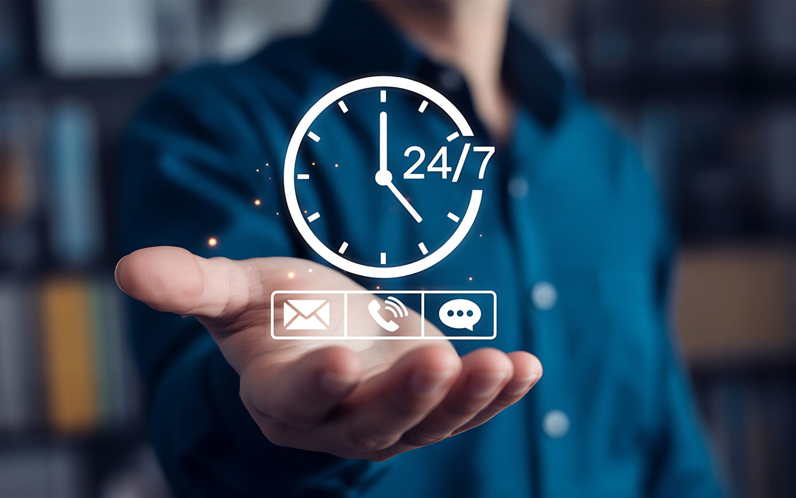 247 customer service support concept
